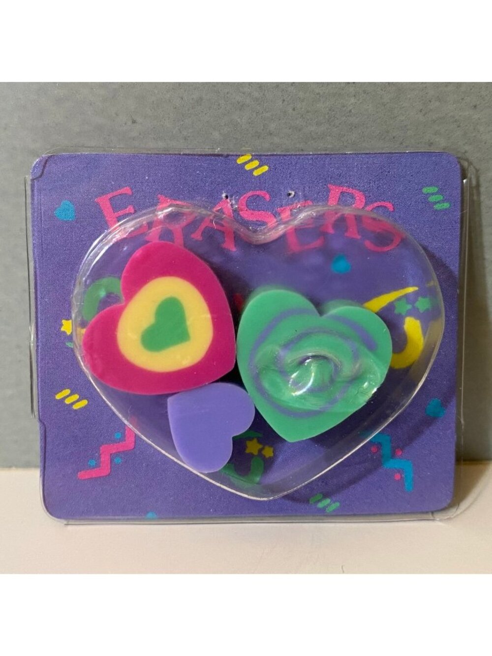 Vintage Sanrio 1988 Heart Erasers Set